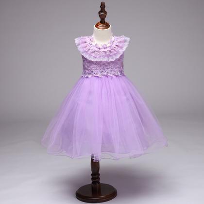 Princess Flower Girl Party Dress Ru..