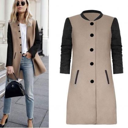 Women Lady Long Woolen Coat Autumn Winter Long..