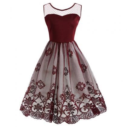 Vintage Mesh Floral Patchwork Dress..