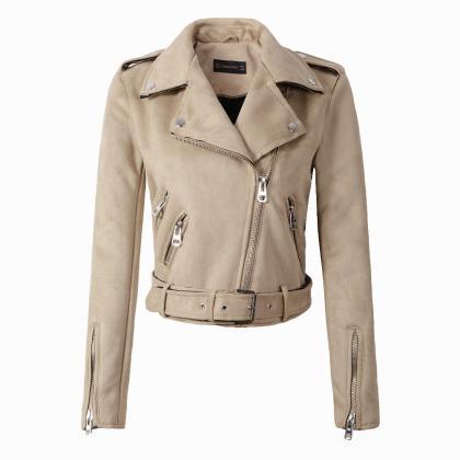 Arrial Women Suede Faux Leather Jackets Lady..