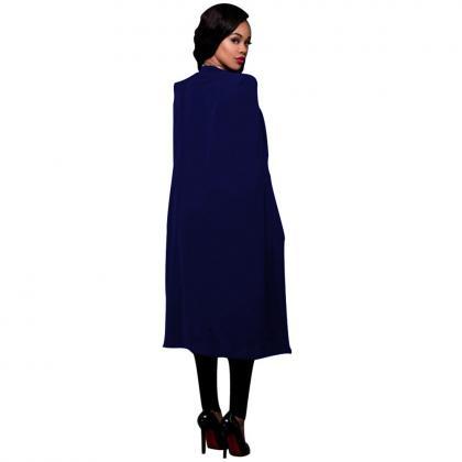  Women Long Cloak Blazer Coat Cape ..