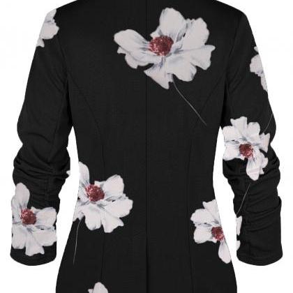Women Slim Suit Coat 3/4 Sleeve One Button Casual..