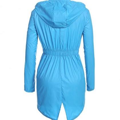 Women Raincoat Spring Autumn Hooded..