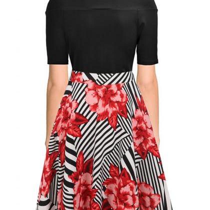 Women Floral Printed Dress Off the ..