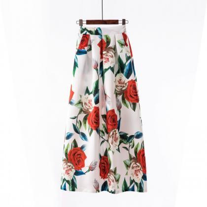  Women Floral Printed Maxi Skirt Vi..