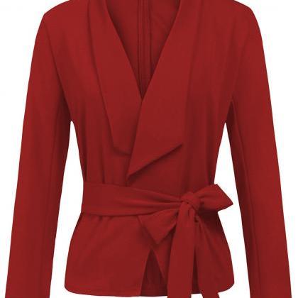Women Blazer Coat Autumn Long Sleev..