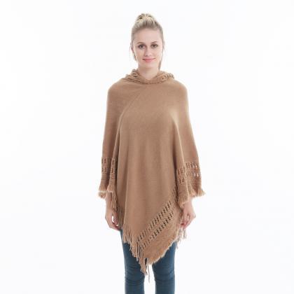 Women Tassel Cape Coat Autumn Winte..