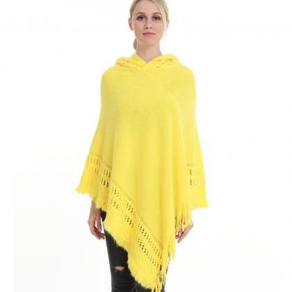 Women Tassel Cape Coat Autumn Winte..