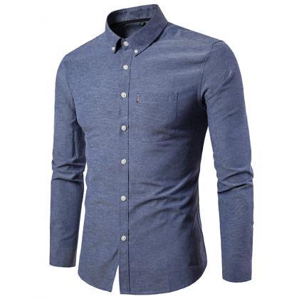 Men Shirt Spring Autumn Long Sleeve..