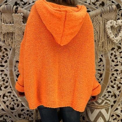 Women Hooded Sweater Autumn Winter Long Sleeve..