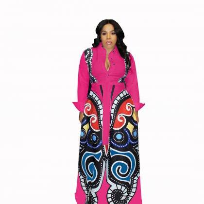 Women Maxi Dress Long Sleeve Butter..