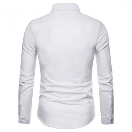 Men Shirt Spring Autumn Corduroy Lo..