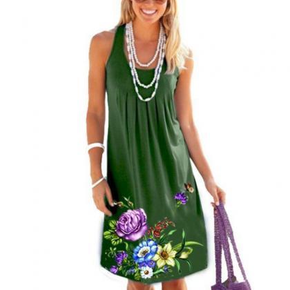 Women Floral Printed Dress Summer B..