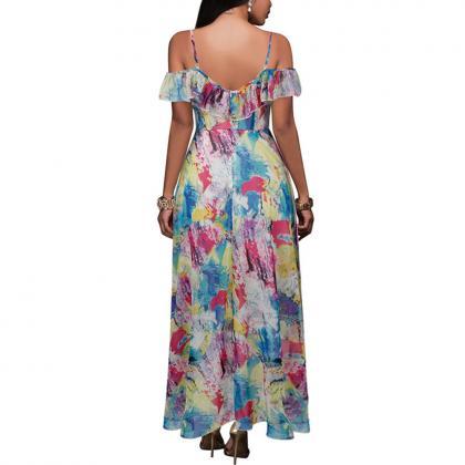 Women Asymmetrical Dress Floral Pri..