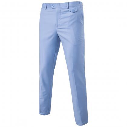  Men Suit Pants Cotton Solid Casual..
