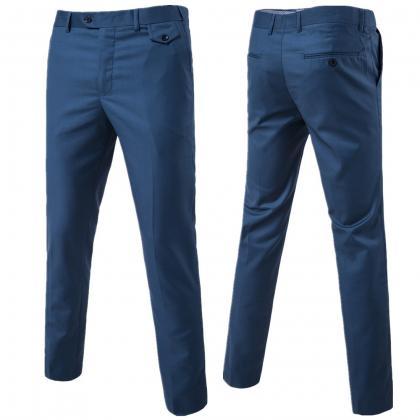 Men Suit Pants Cotton Solid Casual ..