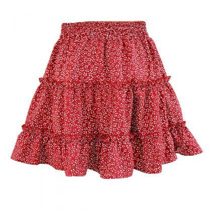 Women Mini Skirt High Waist Ruffle..