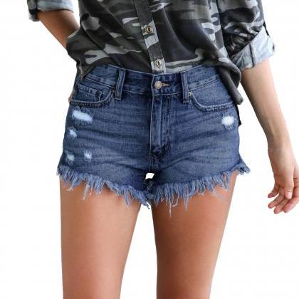 Women Denim Shorts Casual Summer Mi..