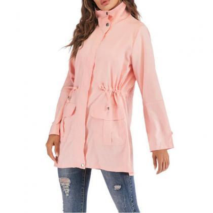 Women Mid-length Trench Coat Jacket..