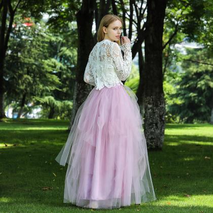 Women Sexy Tulle Skirt Bare Leg Irregular Mopping..