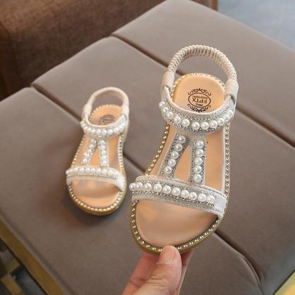 Summer Girl Pearl Sandals Baby Korean Open Toe..