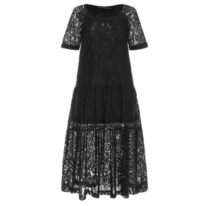  Women Lace Crochet Maxi Long Dress..