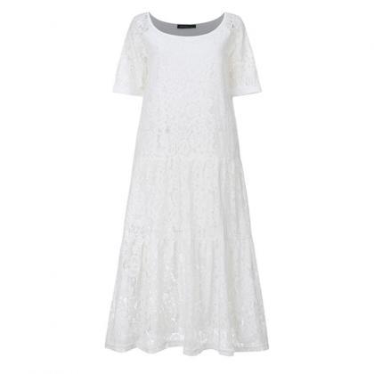  Women Lace Crochet Maxi Long Dress..
