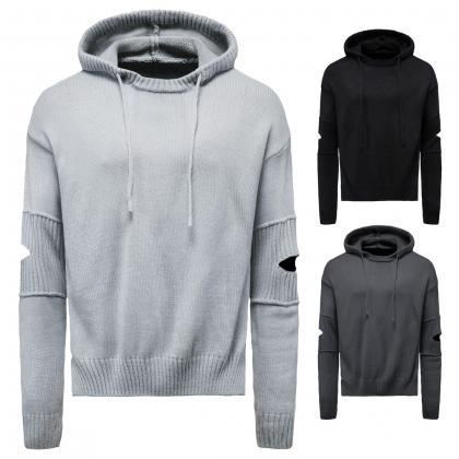 Fashion Men Knitted Sweater Autumn Clothing Solid..
