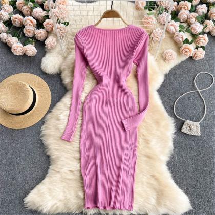  Autumn women dress cross waist sli..