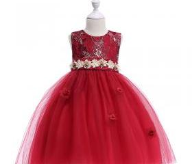 Blush Pink Flower Girls Dresses Appliques Ball Gown Tulle Pageant ...
