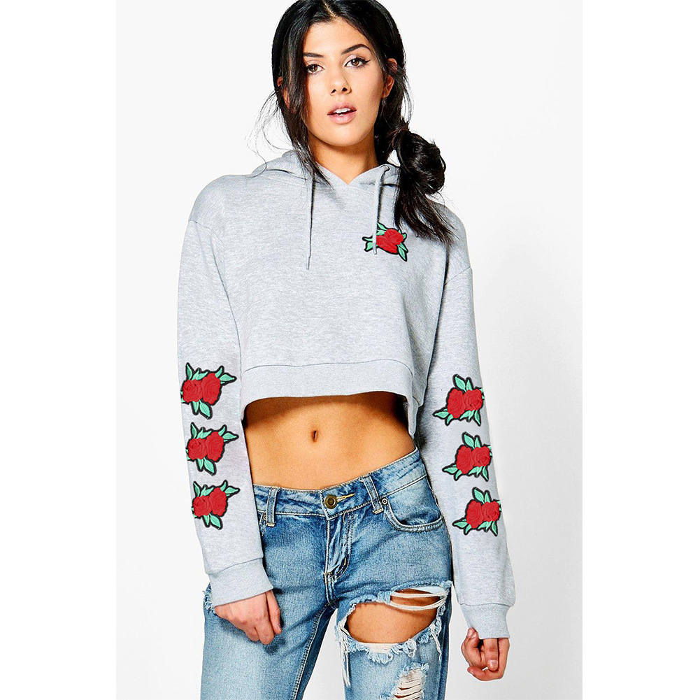 short sleeve hoodie crop top