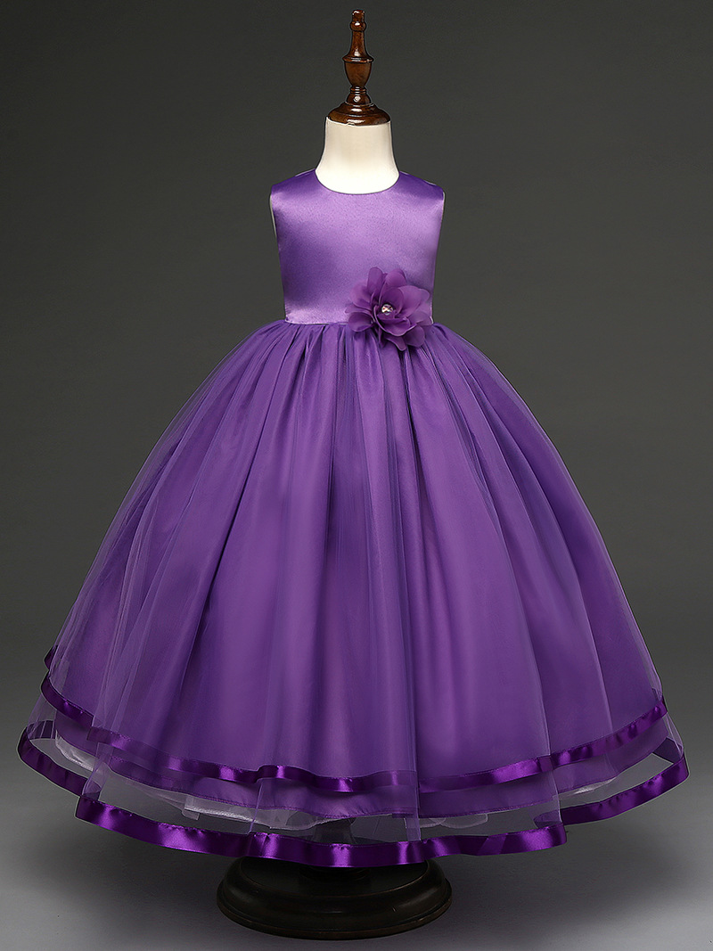 girls long purple dress