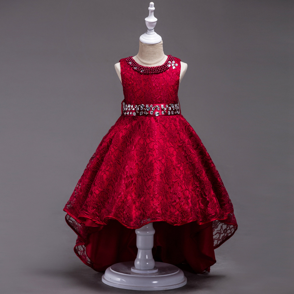 deep red flower girl dresses