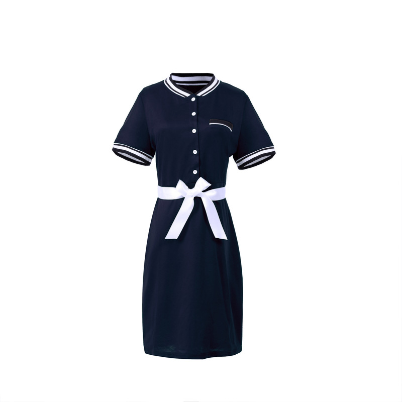 Plus Size Polo Shirt Dress Women Short Sleeve Bodycon Work Office Pencil Party Dress Navy Blue