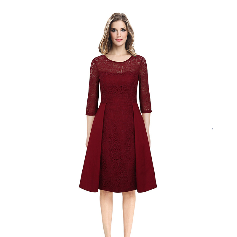 burgundy work dress