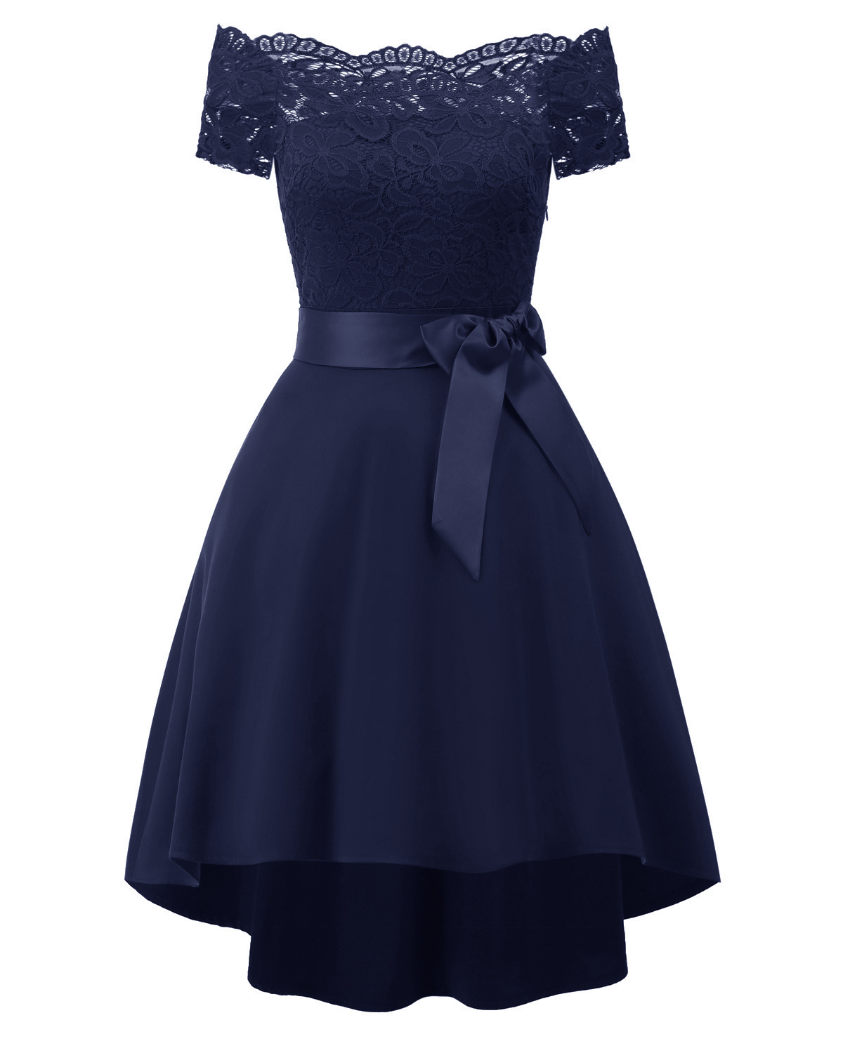 high low dresses navy blue