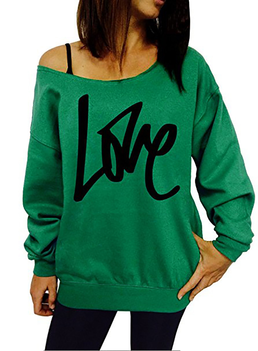 Loved Letter Print Sweatshirt