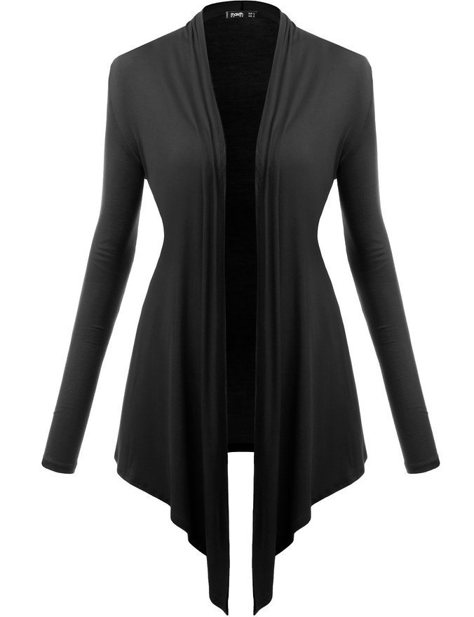 Women Cardigan Spring Long Sleeve Irregular Ladies Coat Slim Jacket Outerwear black