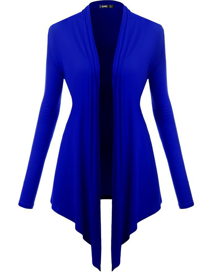 Women Cardigan Spring Long Sleeve Irregular Ladies Coat Slim Jacket Outerw royal blue