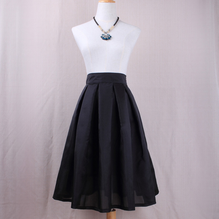 high waisted a line midi skirt