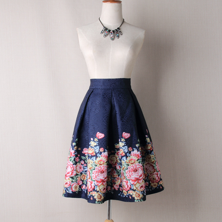 floral midi skater skirt