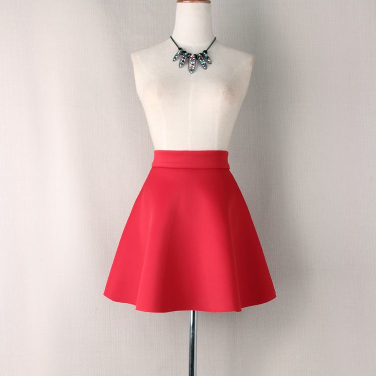 red short skater skirt