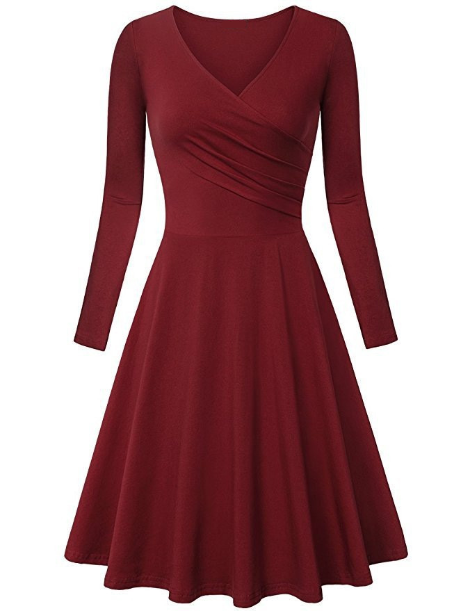 crimson dress casual