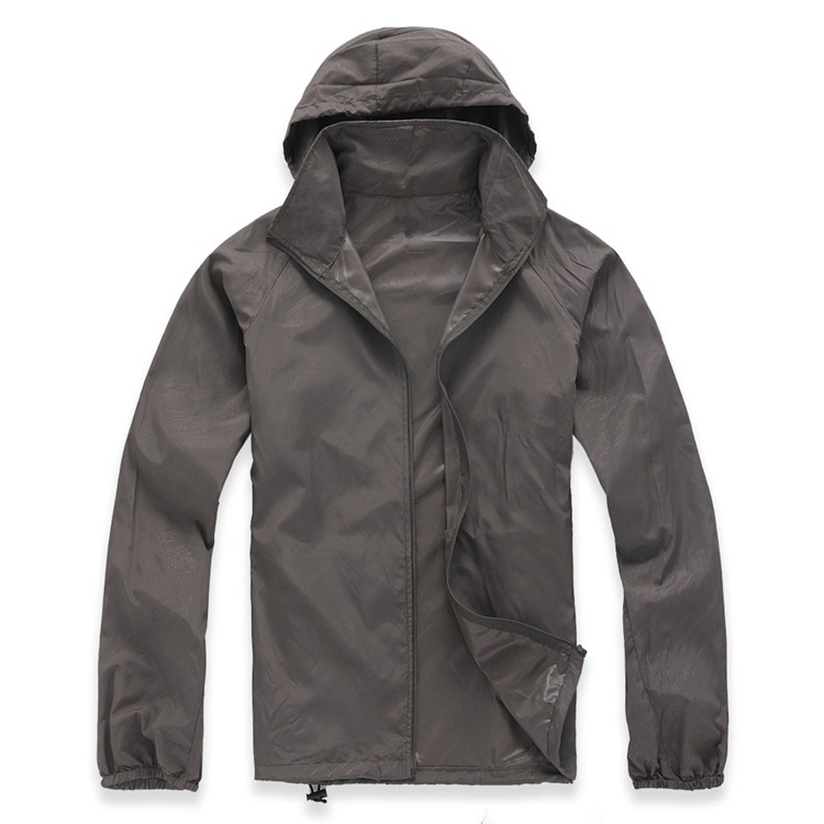 Unisex Sun Protection Clothes Outdoor UV-Proof Quick Dry Fishing Climbing Coat Women Men Hooded Jacket dark gray