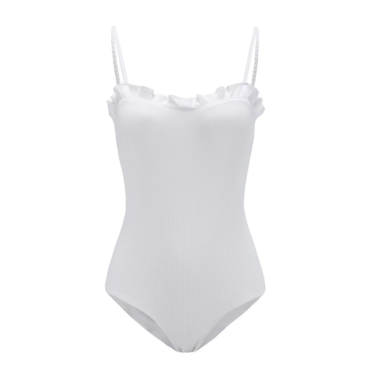 Women Bodysuit Sexy Spaghetti Strap Rompers Stringy Selvedge Summer Beach Bodycon Jumpsuit Vest off white