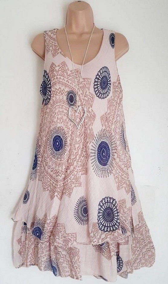 Women Floral Printed Mini Dress Summer Sleeveless Plus Size A Line Boho Beach Sundress light pink