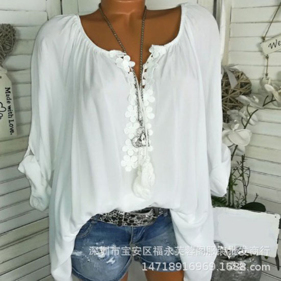 plus size off the shoulder white shirt