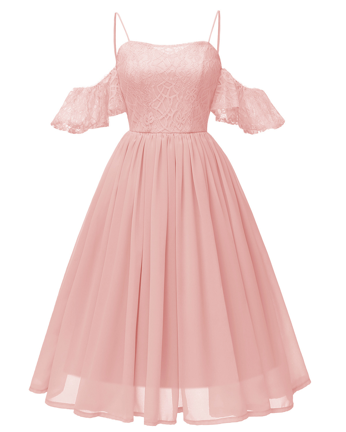 pink dress ruffle sleeves