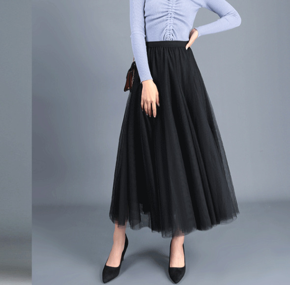 maxi tulle mesh skirt