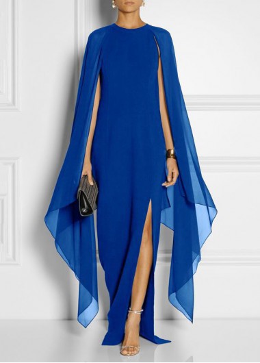 royal blue batwing dress